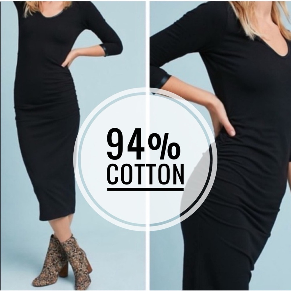 🇺🇸 MICHAEL STARS MIDI Jersey Dress with Sleeves S27
